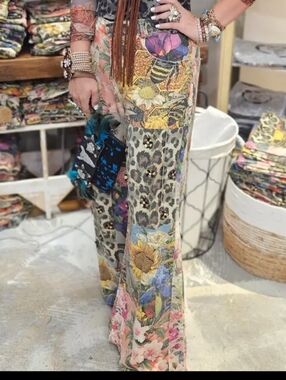 A Rare Bird Leopard Garden Pants Only XL